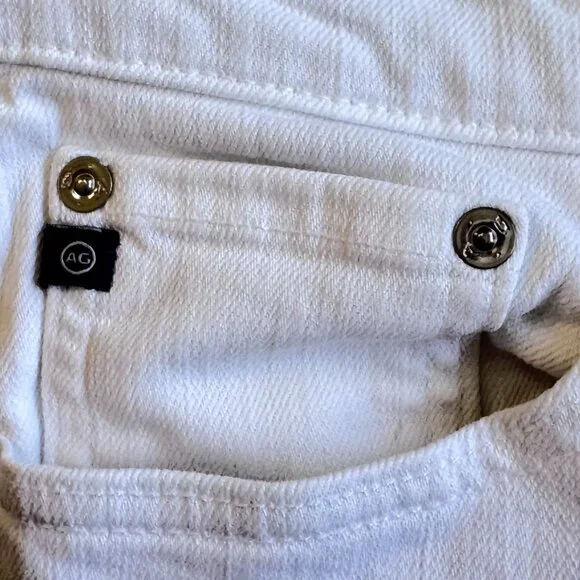 AG Adriano Goldschmied The Tomboy Crop Relaxed Straight Leg Jeans White Size 28 - Picture 8 of 12